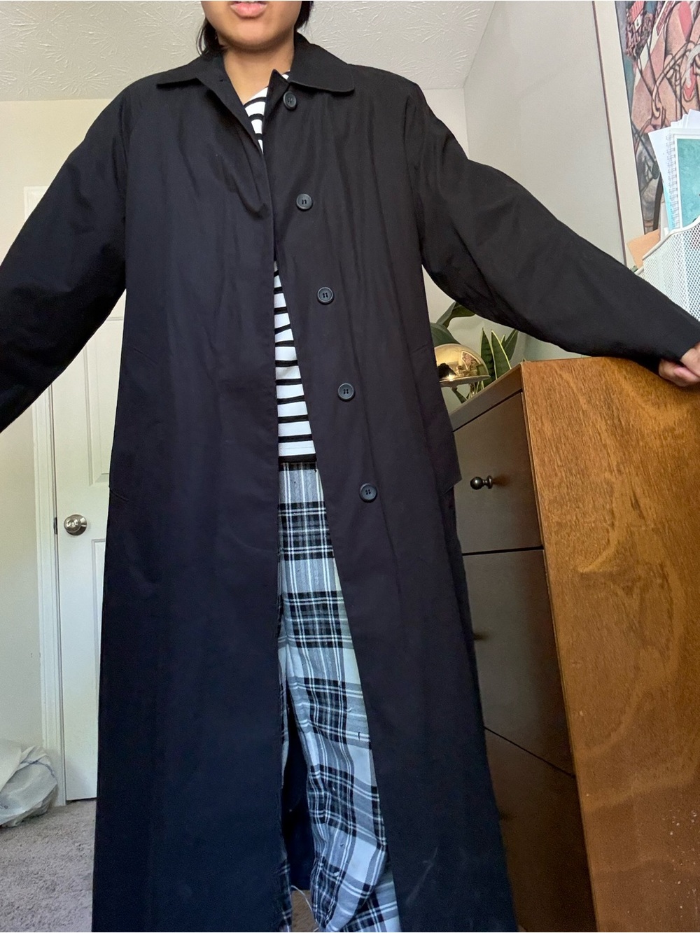 London Fog Navy Blue Trench Coat with Classic Lining (Insulated)